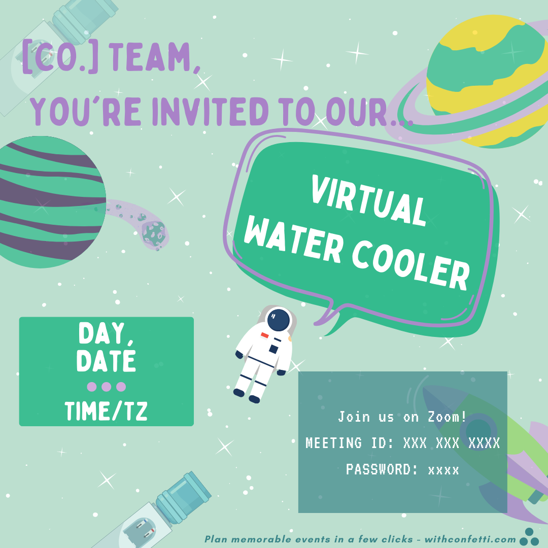 Virtual Water Cooler Event Invitation Confetti 🎉